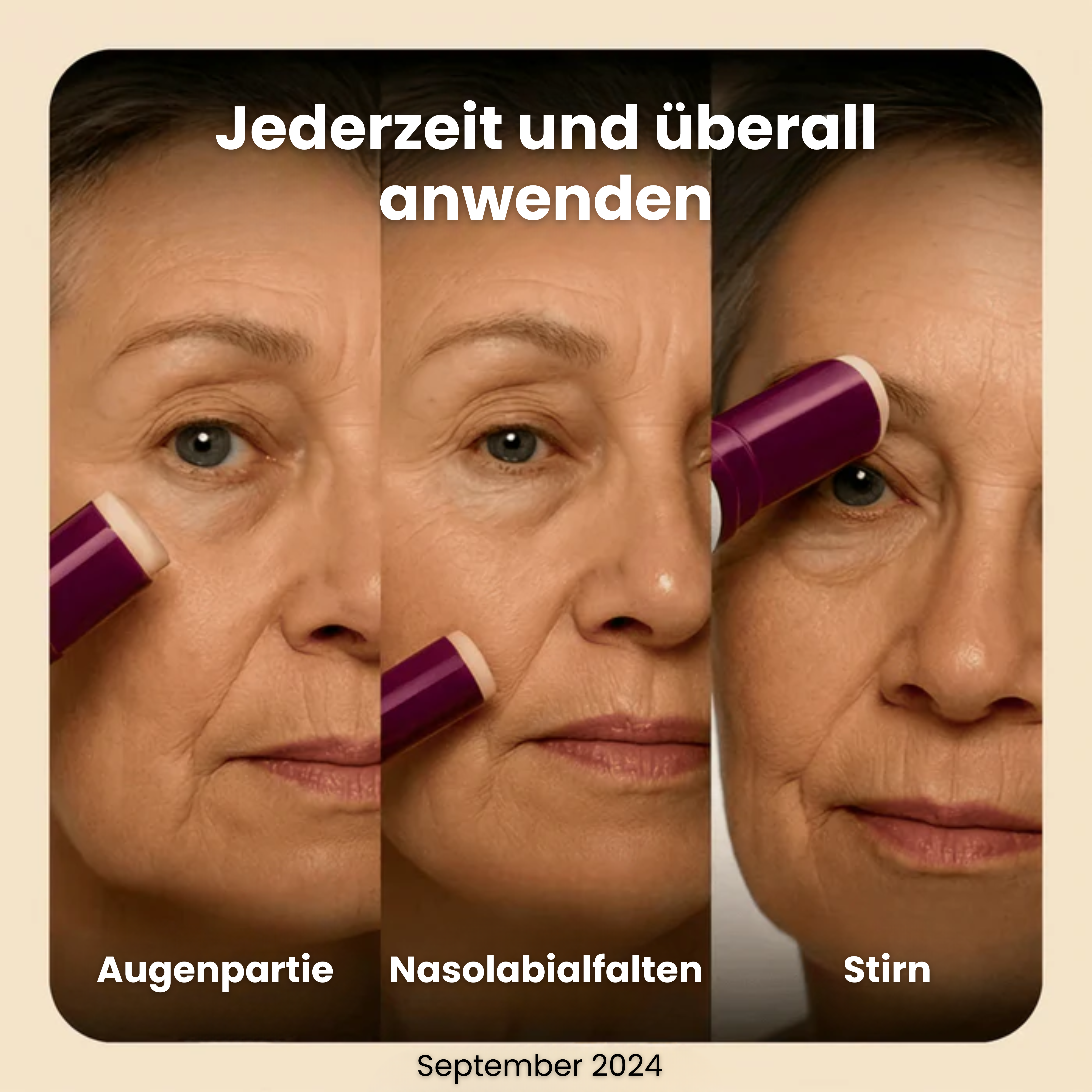 Anti-Falten-Stick mit Kalzium – Strafft & Verjüngt das Gesicht | Kalzium- & Kollagen-Formel mit patentiertem Ribornic-Komplex