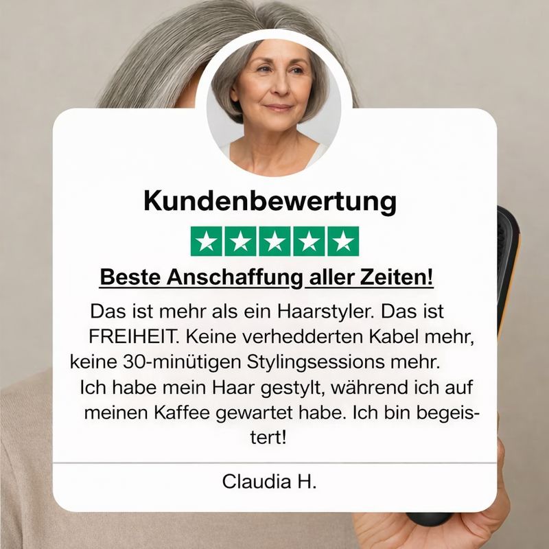 Erlona™ GoBrush MAX – Tragbare Glättbürste