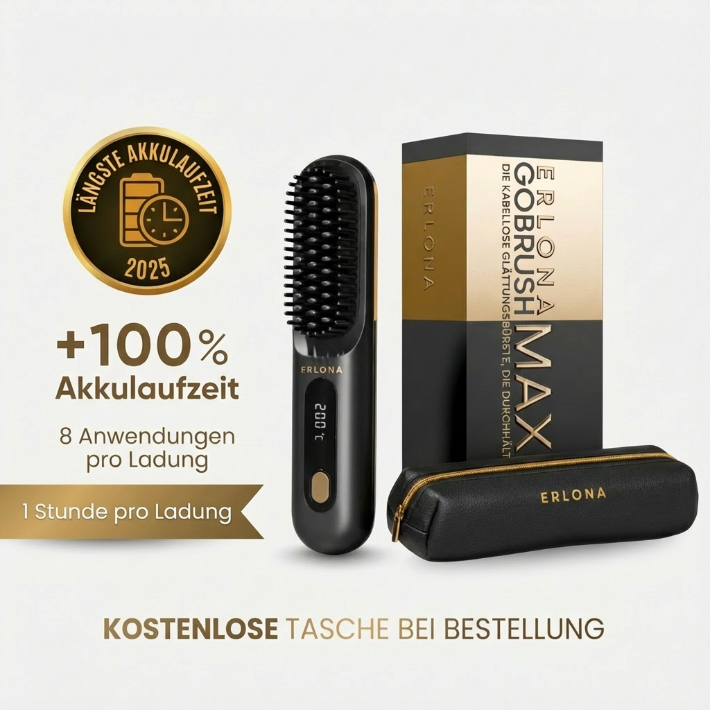 Erlona™ GoBrush MAX – Tragbare Glättbürste